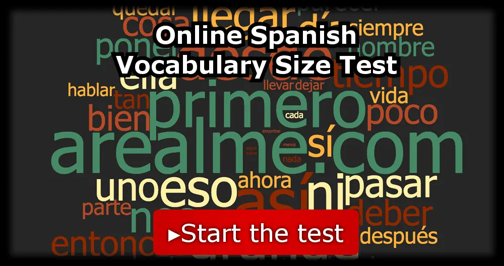 Online Spanish Vocabulary Size Test Online Spanish Vocabulary Size Test